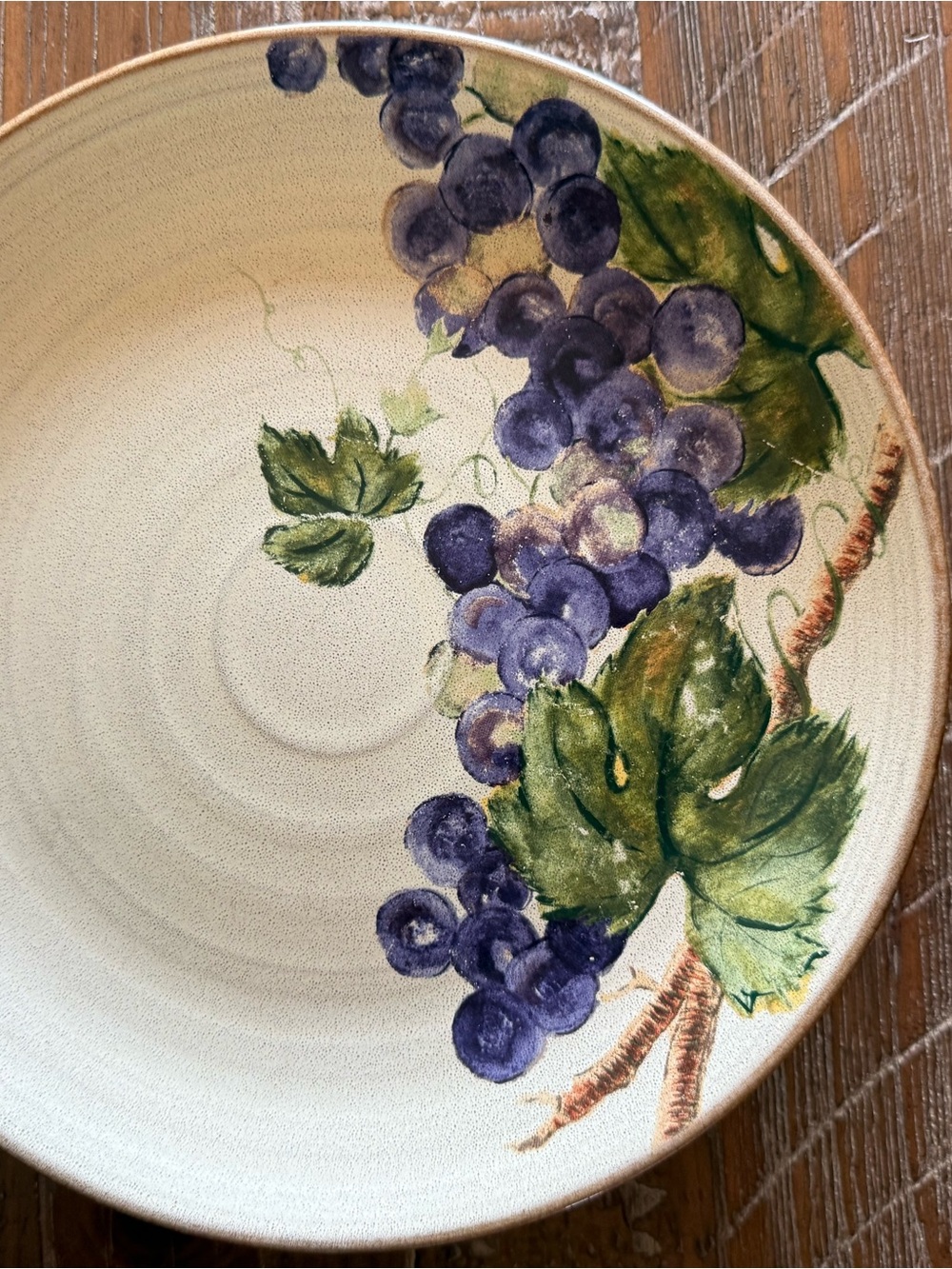 222 Fifth Studio Grapevine Putty Bread and Butter / Appetizer Plates.set of 3